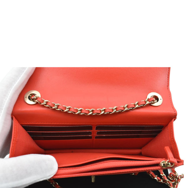 CHANEL Trendy CC Woc Lambskin Leather Crossbody Bag Red