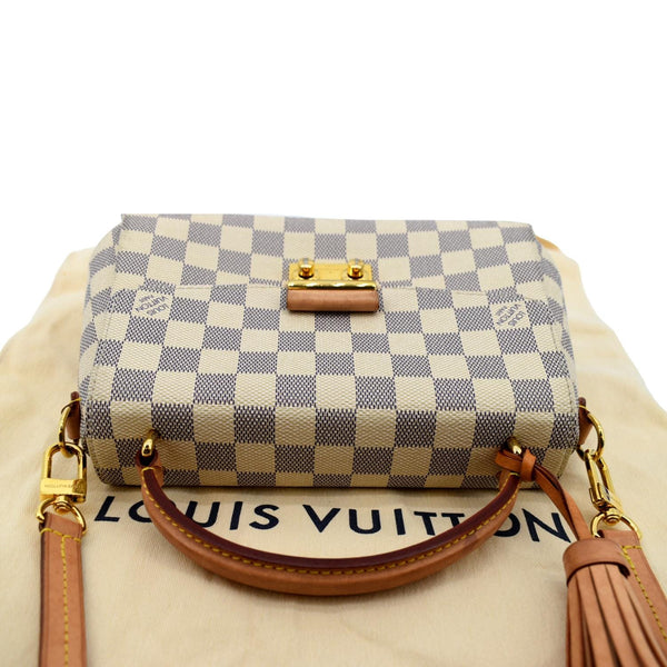 LOUIS VUITTON Croisette Damier Azur Satchel Crossbody Bag White