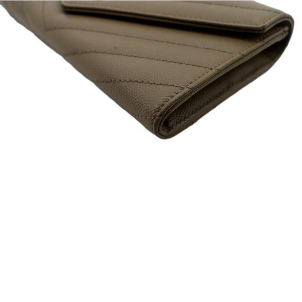 YVES SAINT LAURENT Monogram Grain De Poudre Wallet Beige