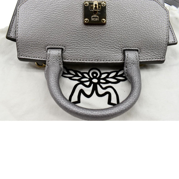 MCM Milla Leather Crossbody Bag Silver