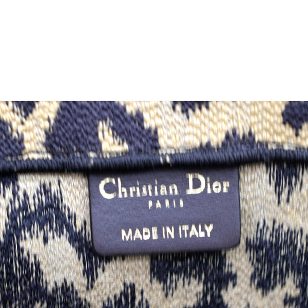 CHRISTIAN DIOR Leopard Medium Book Mizza Embroidered Tote Bag Beige