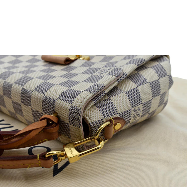 LOUIS VUITTON Croisette Damier Azur Satchel Crossbody Bag White