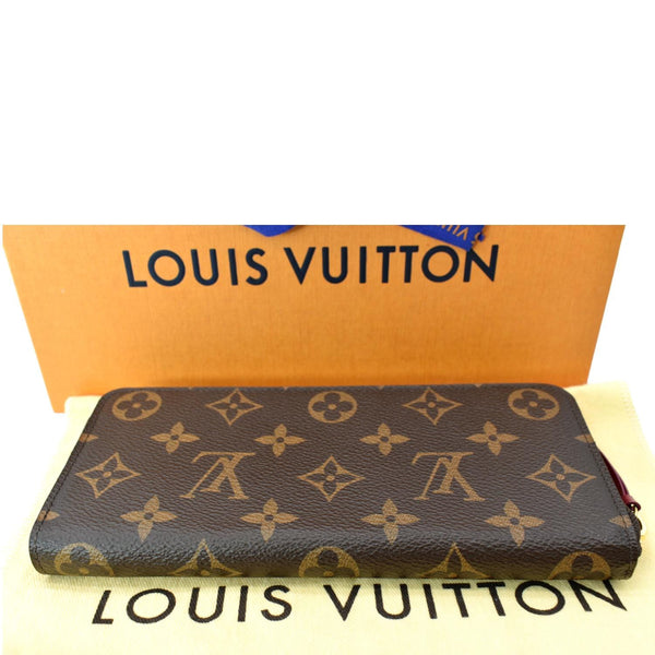 LOUIS VUITTON Clemence Monogram Canvas Zippy Wallet Brown