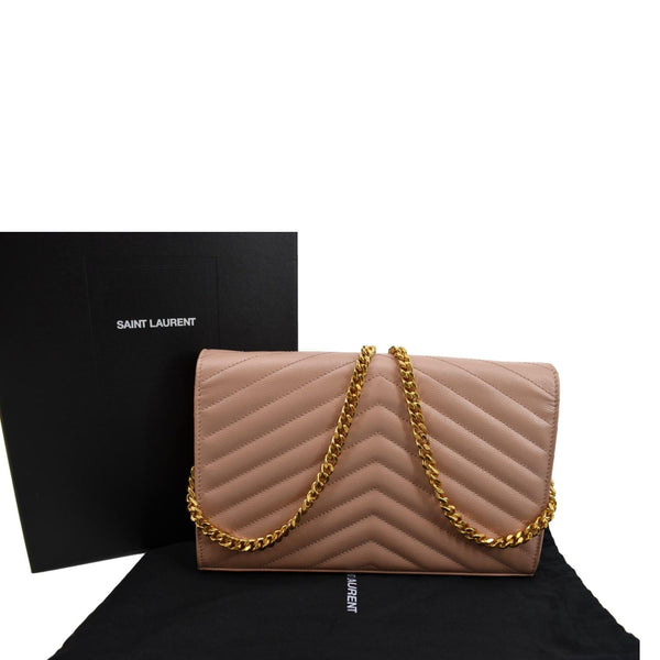 Yves Saint Laurent Matelasse Chevron Leather Wallet - Back