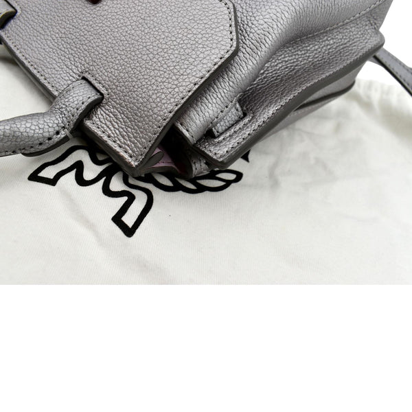 MCM Milla Leather Crossbody Bag Silver