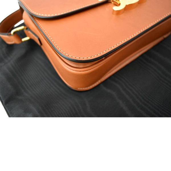 CELINE Classique Triomphe Calfskin Leather Shoulder Bag Tan-DDH