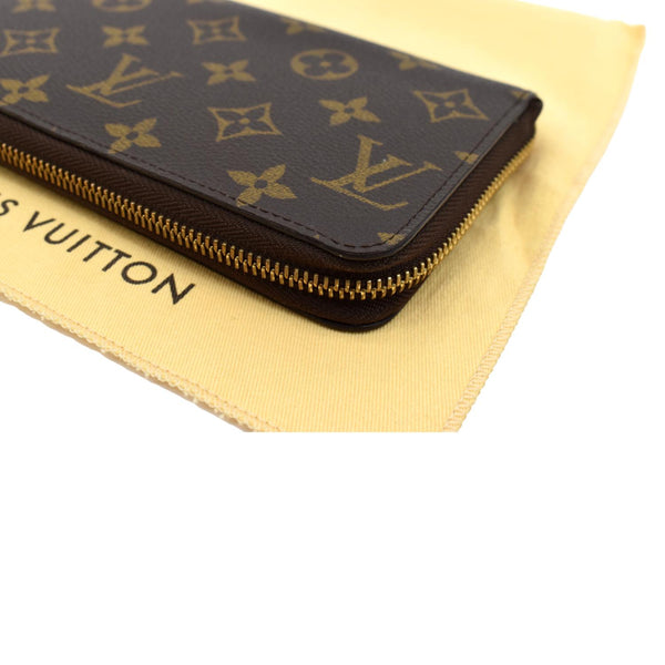 LOUIS VUITTON Zip Around Monogram Canvas Wallet Brown