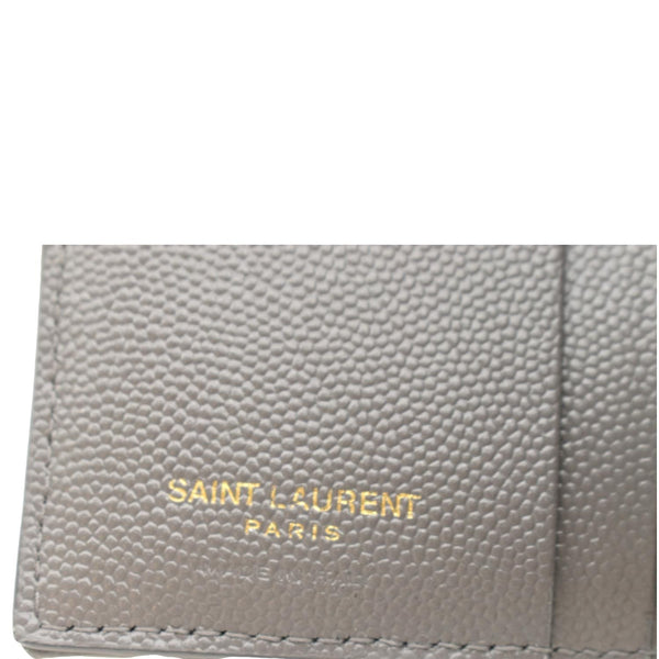 YVES SAINT LAURENT Monogram Compact Leather Zip Wallet Grey
