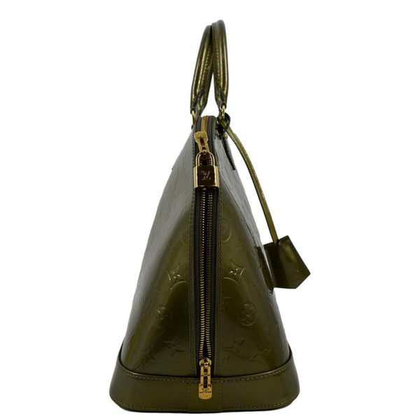 LOUIS VUITTON Alma GM Monogram Vernis Leather Satchel Bag Green