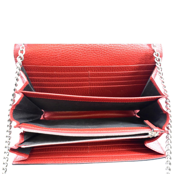 GUCCI Dionysus Mini Leather Chain Crossbody Bag Red 401231