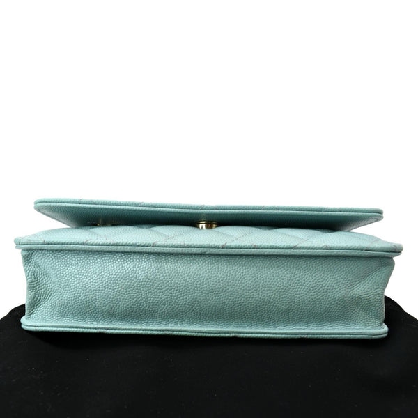 CHANEL CC WOC Caviar Leather Chain Crossbody Bag Light Blue