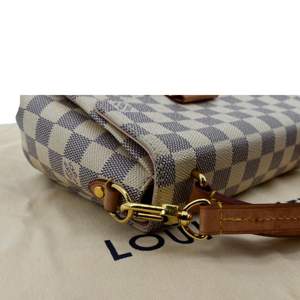 LOUIS VUITTON Croisette Damier Azur Satchel Crossbody Bag White