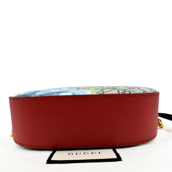 GUCCI GG Supreme Monogram Blooms Print Mini Chain Crossbody Bag Beige 546313