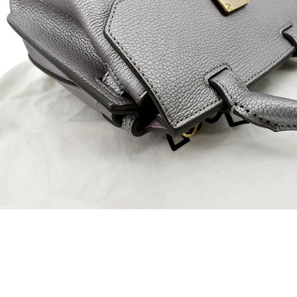 MCM Milla Leather Crossbody Bag Silver