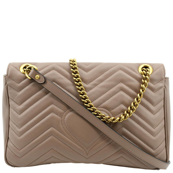 Gucci GG Marmont Flap Matelasse Leather Dust Pink - Back View