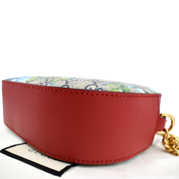 GUCCI GG Supreme Monogram Blooms Print Mini Chain Crossbody Bag Beige 546313