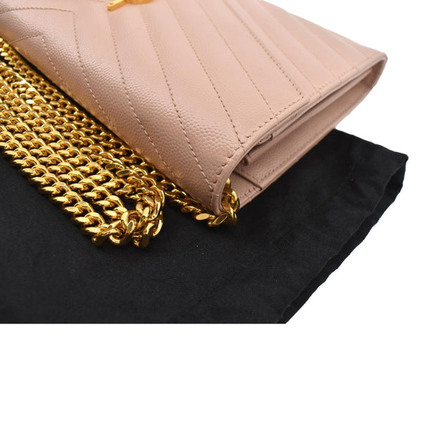 Yves Saint Laurent Matelasse Chevron Leather Wallet - Left Side