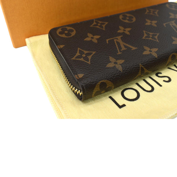 LOUIS VUITTON Clemence Monogram Canvas Zippy Wallet Brown