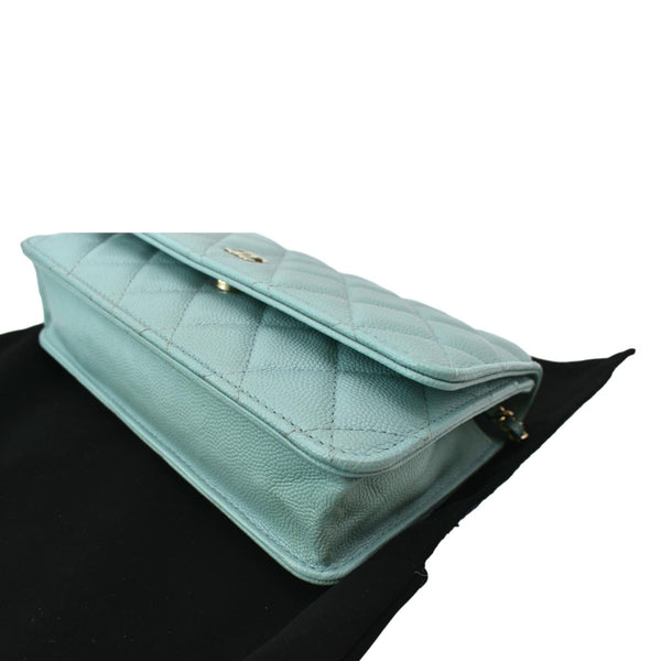 CHANEL CC WOC Caviar Leather Chain Crossbody Bag Light Blue
