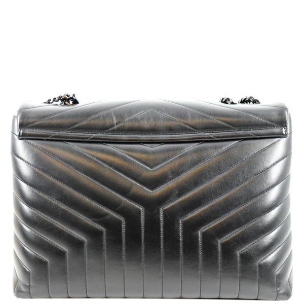 YVES SAINT LAURENT Large Loulou Matelasse Leather Chain Shoulder Bag Black