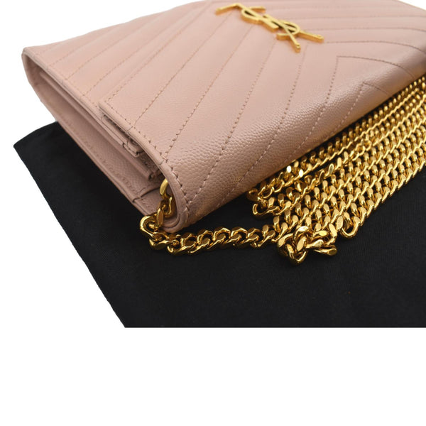 Yves Saint Laurent Matelasse Chevron Leather Wallet - Right Side