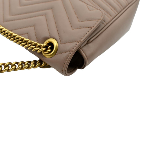 Gucci GG Marmont Flap Matelasse Leather Dust Pink - Top Left