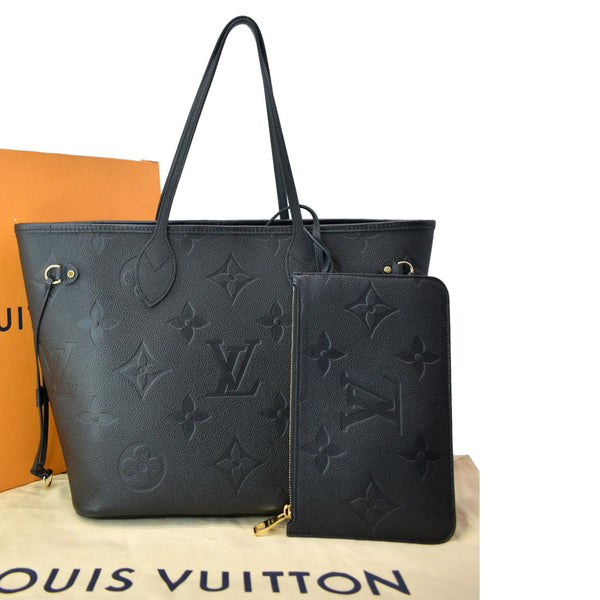 LOUIS VUITTON Neverfull MM Monogram Empreinte Tote Bag Black