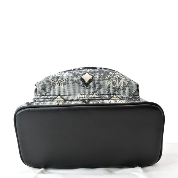 Preloved MCM Vintage Jacquard Backpack Bag Gray - DDH