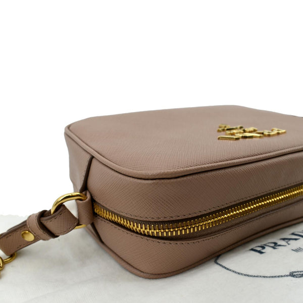 Prada Small Saffiano Leather Camera Crossbody Bag Pink - Right Side