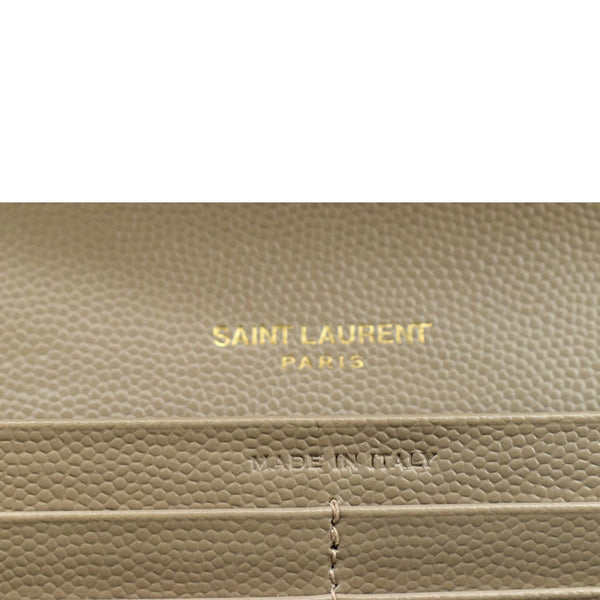 YVES SAINT LAURENT Monogram Grain De Poudre Wallet Beige