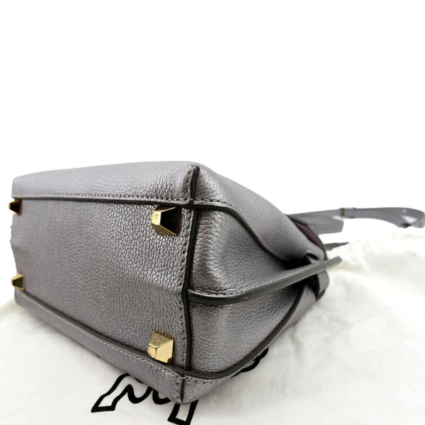 MCM Milla Leather Crossbody Bag Silver
