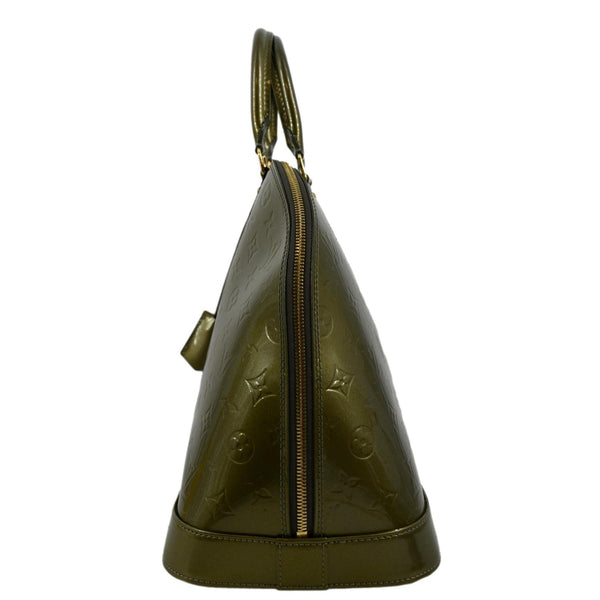 LOUIS VUITTON Alma GM Monogram Vernis Leather Satchel Bag Green