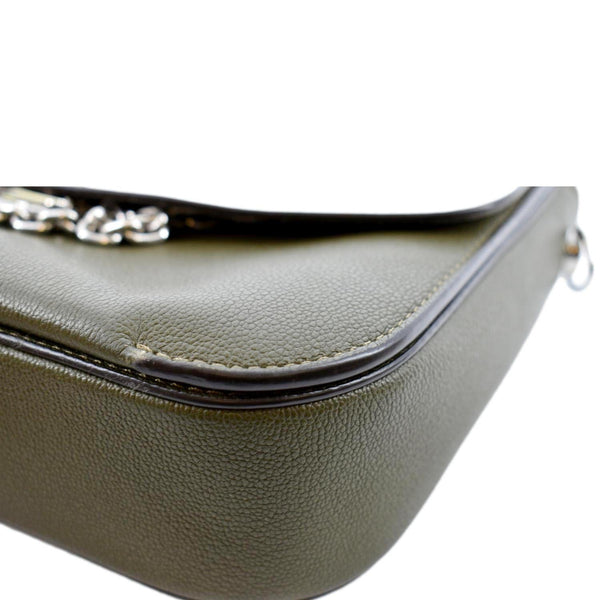 LOUIS VUITTON Very Calfskin Leather Saddle Shoulder Bag Khaki Green