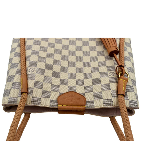 LOUIS VUITTON Propriano Damier Azur Tote Shoulder Bag White