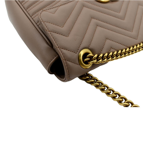 Gucci GG Marmont Flap Matelasse Leather Dust Pink - Top Right