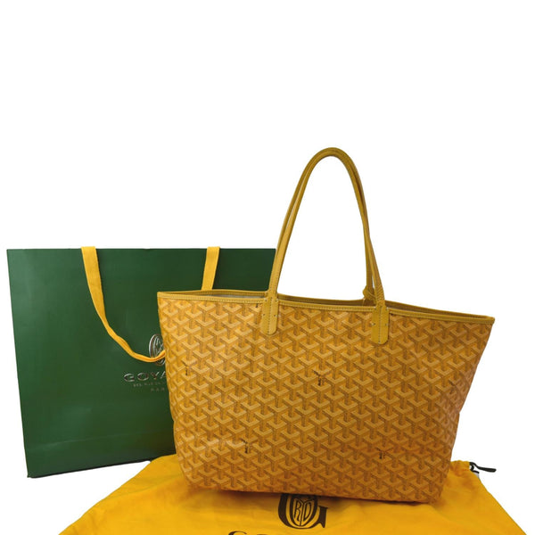 GOYARD Saint Louis PM Chevron Print Canvas Tote Bag Yellow