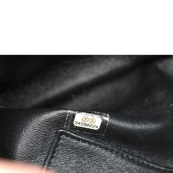 CHANEL Small Coco Quilted Caviar Lizard Handle Shoulder Bag Black - Hot Deals