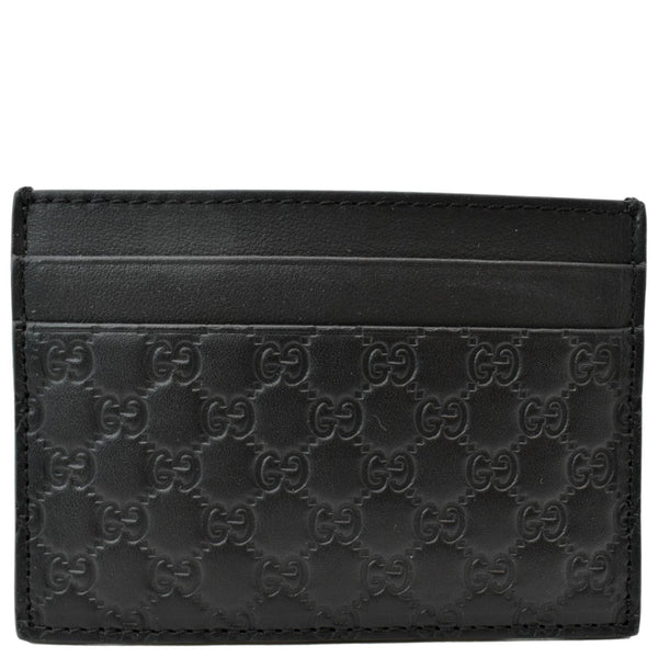 GUCCI Microguccissima Monogram Leather Card Case Black 262837