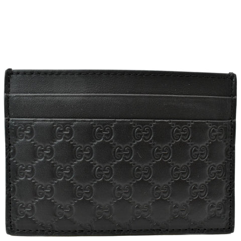 GUCCI Microguccissima Monogram Leather Card Case Black 262837