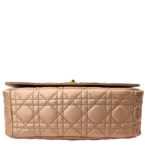 CHRISTIAN DIOR Medium Caro Iridescent Leather Shoulder Bag Metallic Pink