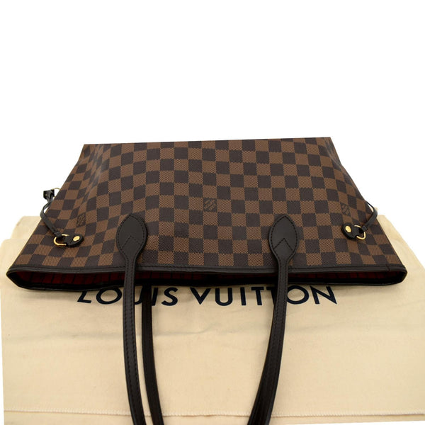 LOUIS VUITTON Neverfull MM Damier Ebene Tote Bag Brown