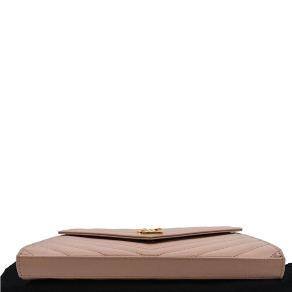 Yves Saint Laurent Matelasse Chevron Leather Wallet - Bottom