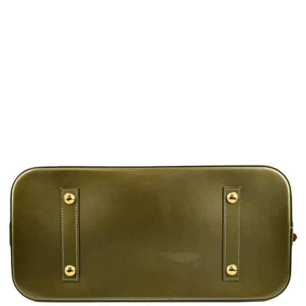 LOUIS VUITTON Alma GM Monogram Vernis Leather Satchel Bag Green