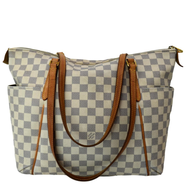 Louis Vuitton Totally MM Damier Azur Shoulder Bag White