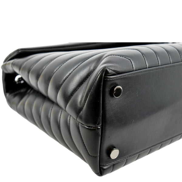 YVES SAINT LAURENT Large Loulou Matelasse Leather Chain Shoulder Bag Black