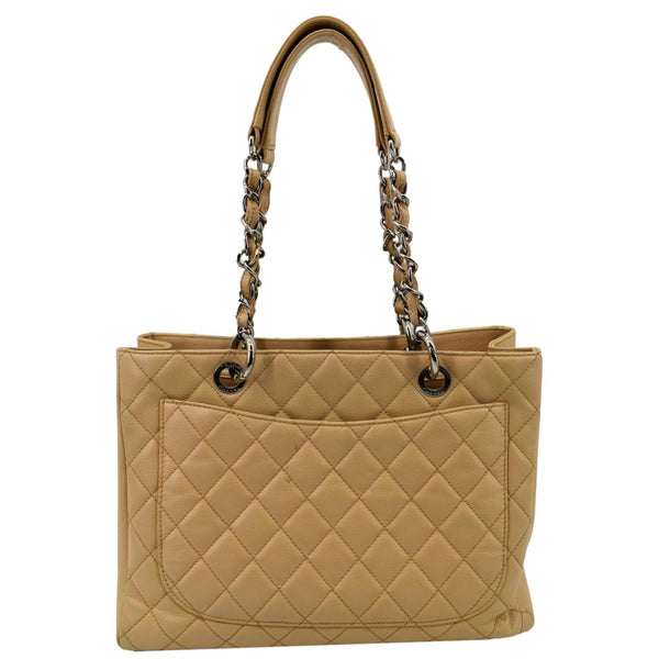 CHANEL Grand Shopping Caviar Leather GST Tote Bag Beige
