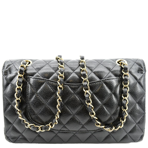 CHANEL Classic Double Flap Leather Shoulder Bag Black