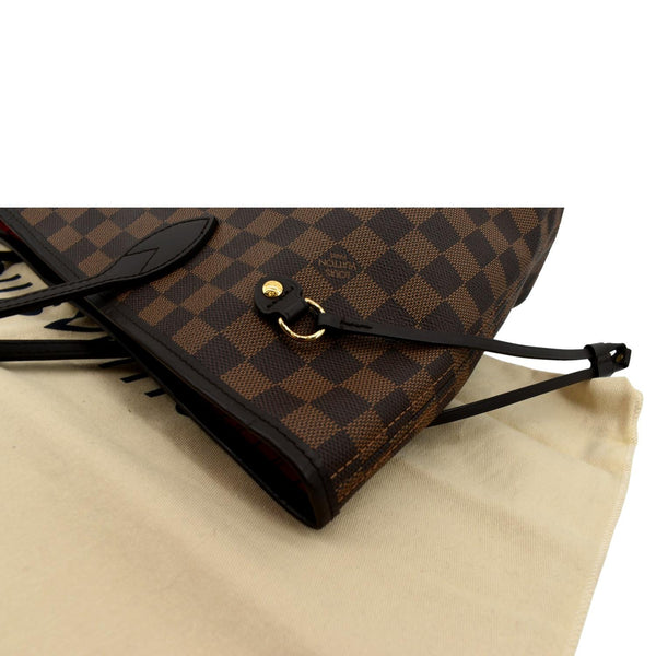 LOUIS VUITTON Neverfull MM Damier Ebene Tote Bag Brown