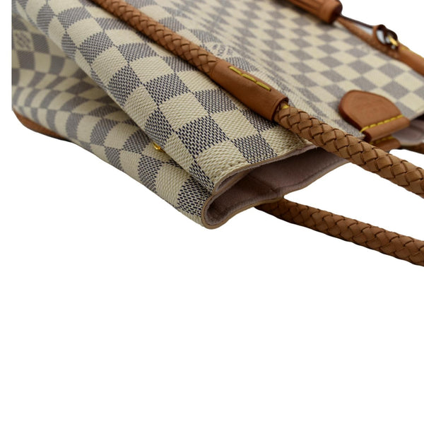 LOUIS VUITTON Propriano Damier Azur Tote Shoulder Bag White