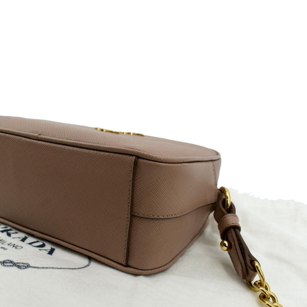 Prada Small Saffiano Leather Camera Crossbody Bag Pink - Bottom Right